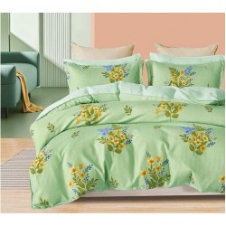      Lenjerie de pat Verde Primavara Pucioasa , 6 Piese , bumbac finet ,2 persoane 155/TLO