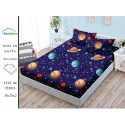                  Set husa de pat Pucioasa din finet + 2 fete de perna pentru saltea de 180x200cm 97/CAV