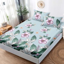 Set husa de pat Pucioasa din finet + 2 fete de perna pentru saltea de 160x200cm 81/CAV