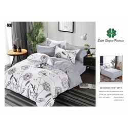 Lenjerie de pat Papadii Pucioasa, cearceaf cu Elastic , 6 Piese , bumbac finet ,2 persoane 144/SON