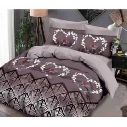 Lenjerie de pat Pucioasa , 2 persoane , 6 Piese , Bumbac Finet  261/CAV