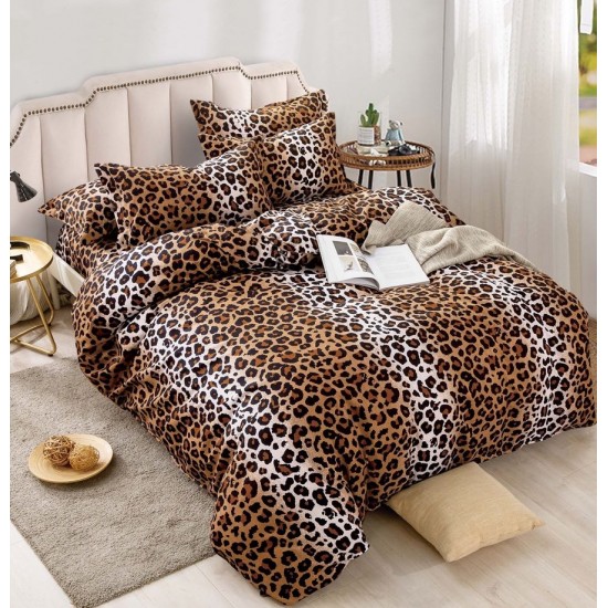 Lenjerie de pat Animal Print Pucioasa , 6 Piese , Bumbac Finet 2 persoane / JOJ8