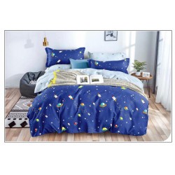 Lenjerie de pat Spatiu Pucioasa, cearceaf cu Elastic , 6 Piese , bumbac finet ,2 persoane 183/SON