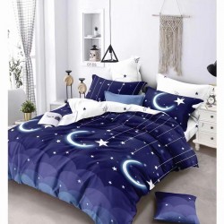 Lenjerie de pat Stellar Night Pucioasa, cearceaf cu Elastic , 6 Piese , bumbac finet ,2 persoane 184/SON