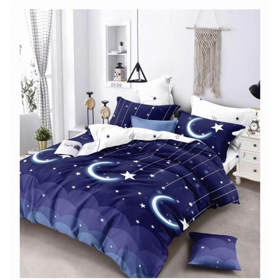 Lenjerie de pat Stellar Night Pucioasa, cearceaf cu Elastic , 6 Piese , bumbac finet ,2 persoane 184/SON